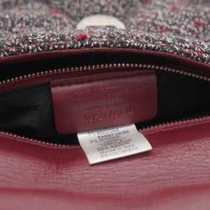 Tweed Quilted Gelly Bag Burgundy Multicolor