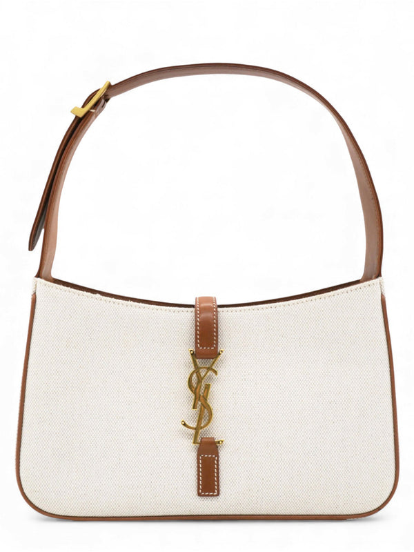 Smooth Calfskin Canvas Le 5 A 7 Hobo Natural Beige Brick