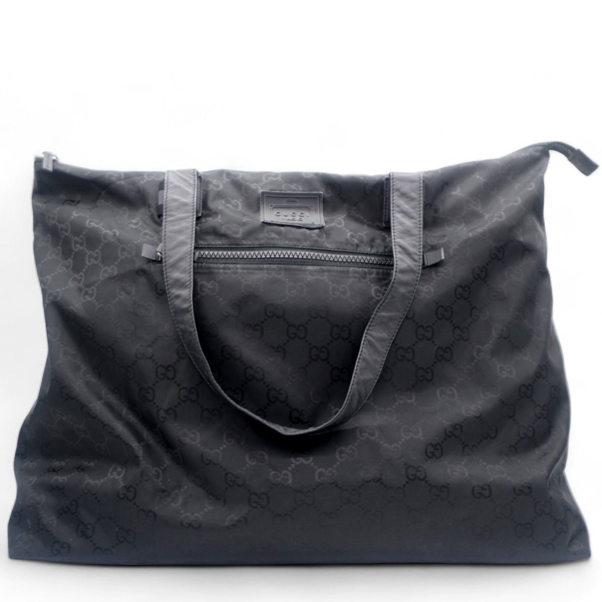 Black GG Nylon Viaggio Duffle Bag