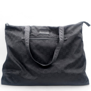 Black GG Nylon Viaggio Duffle Bag
