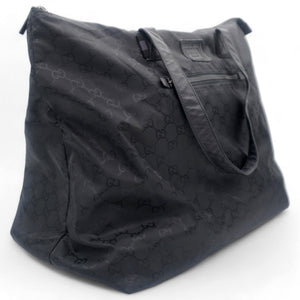 Black GG Nylon Viaggio Duffle Bag