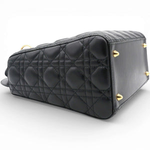 Lambskin Cannage Lady Dior Black Medium Tote