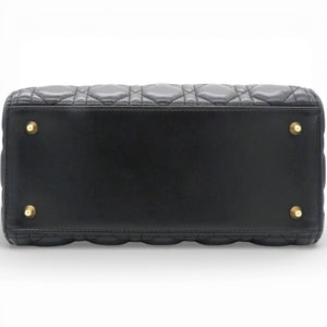 Lambskin Cannage Lady Dior Black Medium Tote