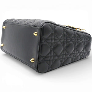 Lambskin Cannage Lady Dior Black Medium Tote