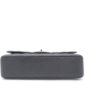 Caviar Quilted Medium Double Flap Black SHW
