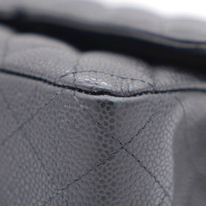 Caviar Quilted Medium Double Flap Black SHW