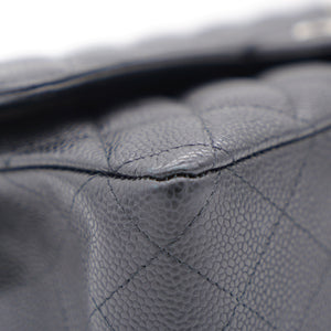 Caviar Quilted Medium Double Flap Black SHW