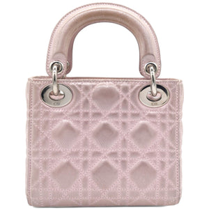 Light Pink Iridescent Cannage Quilted Lambskin Leather Mini Lady Dior
