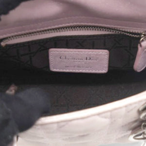 Light Pink Iridescent Cannage Quilted Lambskin Leather Mini Lady Dior