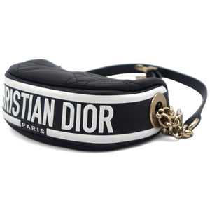 Lambskin Cannage Mini Dior Vibe Hobo Bag Black