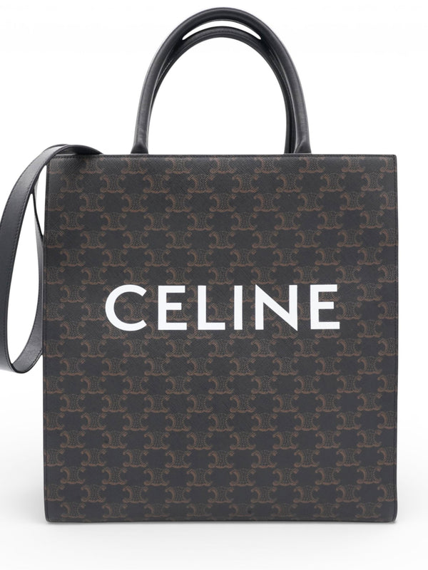 Triomphe Coated Canvas Vertical Cabas Tote