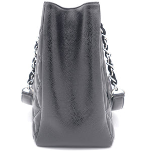 Black Quilted Caviar Leather Grand GST Shopper Tote Bag