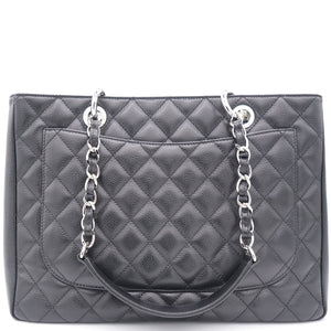 Black Quilted Caviar Leather Grand GST Shopper Tote Bag