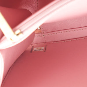 Pink Quilted Caviar Leather Medium CC Filigree Vanity Case Bag