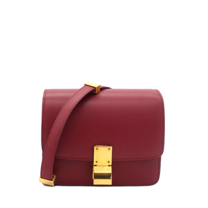 Calfskin Mini Classic Box Flap Bag Red