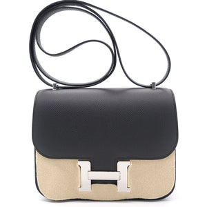 Black Epsom Leather Constance 18 PHW Shoulder Bag