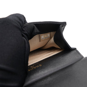 Vertical Pearls Clutch with Chic Pearl Chain In Black and Gold Hardware GHW