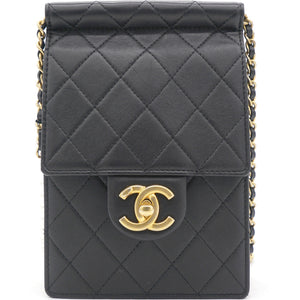 Vertical Pearls Clutch with Chic Pearl Chain In Black and Gold Hardware GHW