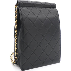 Vertical Pearls Clutch with Chic Pearl Chain In Black and Gold Hardware GHW
