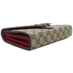 GG Supreme Monogram Mini Dionysus Chain Wallet Red