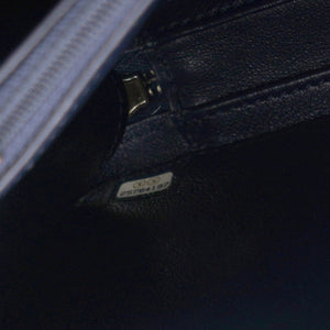 Navy Quilted Caviar Leather Medium CC Filigree Vanity Case Bag