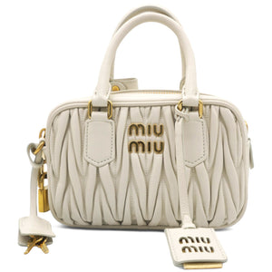 Nappa Matelasse Arcadie Top Handle Bag White