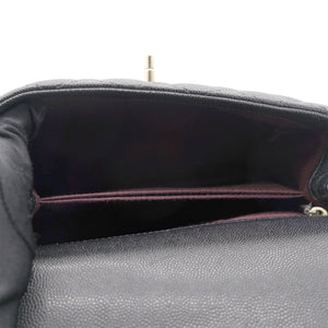 Quilted Mini Coco Handle Flap Black