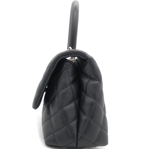 Quilted Mini Coco Handle Flap Black