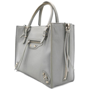 Grey Leather Mini Papier A4 Magnet Tote