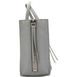 Grey Leather Mini Papier A4 Magnet Tote