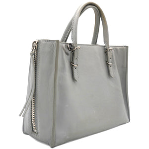 Grey Leather Mini Papier A4 Magnet Tote