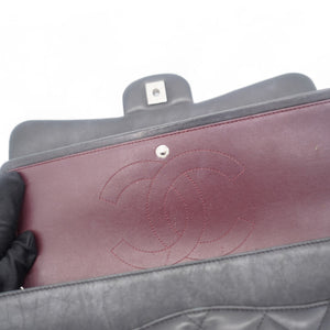 Lambskin Quilted Jumbo Double Flap Black
