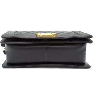 Black Caviar Quilted Old Medium Boy Flap