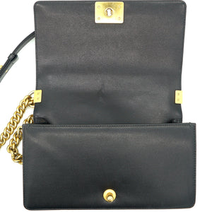 Black Caviar Quilted Old Medium Boy Flap