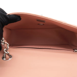 Lambskin Quilted Mini Rectangular Flap Dark Pink