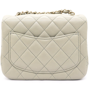 Lambskin Quilted Mini Square Flap Grey