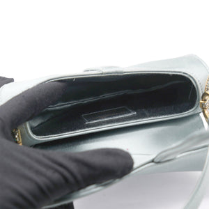 Grey Satin Mini Saddle Bag