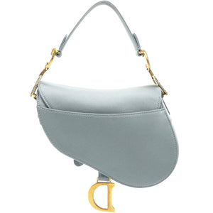 Grey Satin Mini Saddle Bag
