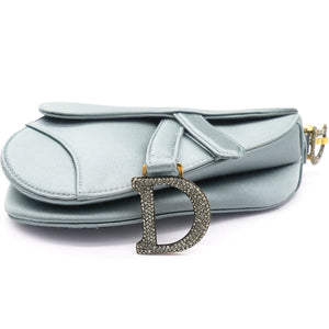 Grey Satin Mini Saddle Bag