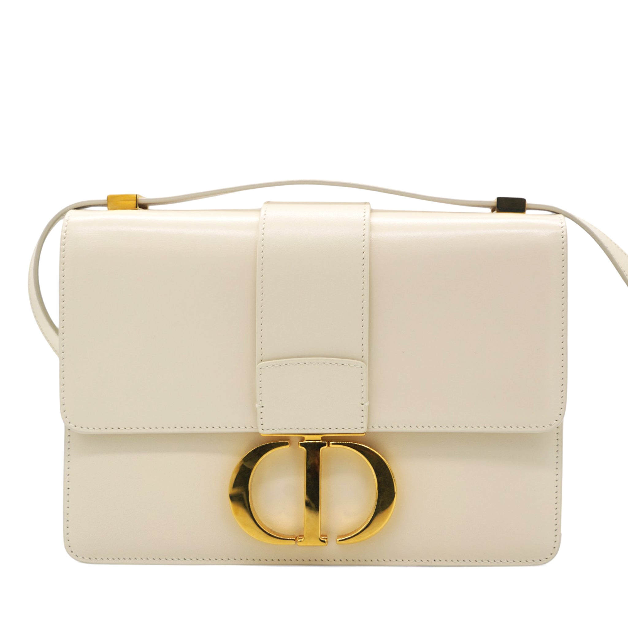 White Leather 30 Montaigne Shoulder Bag