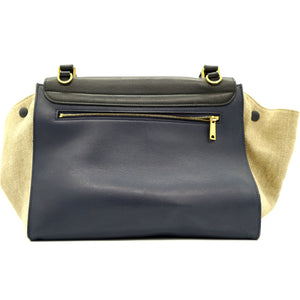 Calfskin Fabric Medium Black/Navy/Natural Trapeze