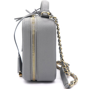 Caviar Quilted Medium CC Filigree Vanity Case Grey