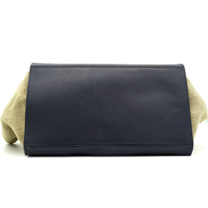 Calfskin Fabric Medium Black/Navy/Natural Trapeze