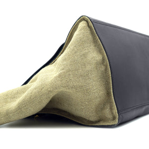 Calfskin Fabric Medium Black/Navy/Natural Trapeze