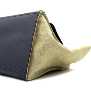 Calfskin Fabric Medium Black/Navy/Natural Trapeze