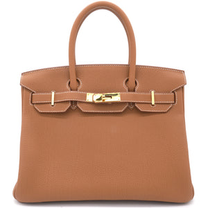 Gold Togo Leather Gold Plated Birkin 30 Bag