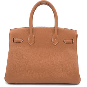 Gold Togo Leather Gold Plated Birkin 30 Bag