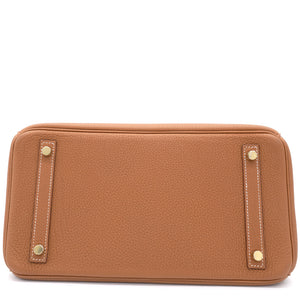 Gold Togo Leather Gold Plated Birkin 30 Bag
