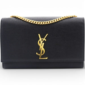 Grain De Poudre Medium Classic Monogram Kate Satchel Black