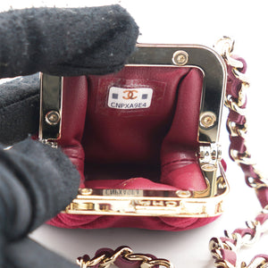 Red Velvet Clutch with Chain